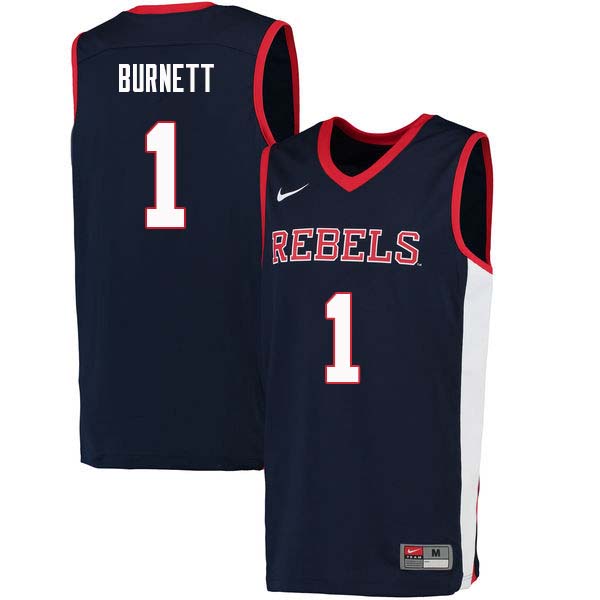 Deandre Burnett Ole Miss Rebels NCAA Men's Navy #1 Stitched Limited College Football Jersey TVF2558LF